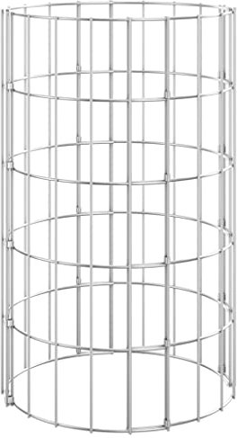 vidaXL Jardinera Gavión circular de acero galvanizado Ø30x50 cm