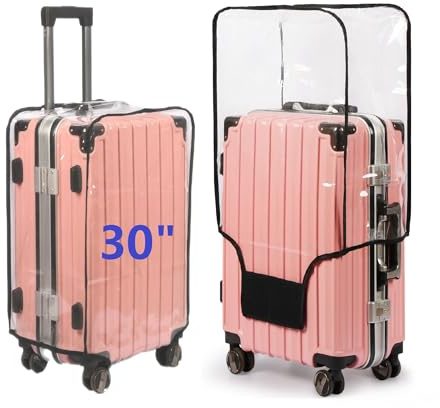 FABUWAY PVC Suitcase Cover - Clear, Transparent, Waterproof & Dustproof - 30