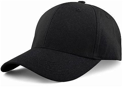 Ritte Schirmmütze, Verstellbare Baseballmütze, Einfarbige Baseballkappe, Unisex-Baseballmütze aus Baumwolle, für den Außenbereich (Schwarz)