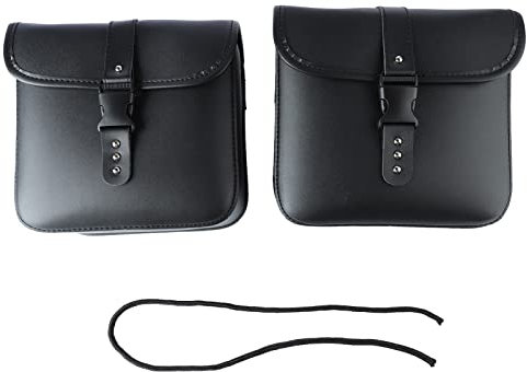 Motorrad Satteltasche, 1 Paar Universal Motorrad Satteltaschen Leder PU wasserdichte Abnehmba Satteltasche Werkzeugkasten Seitliche Werkzeugtasche, Aufbewahrungstasche (Schwarz)