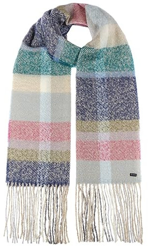Lipodo Bouclé Soft Schal - Webschal mit Karomuster - Winterschal für Damen - Warm & gemütlich - Herbst/Winter - Made in Germany dunkelblau One Size