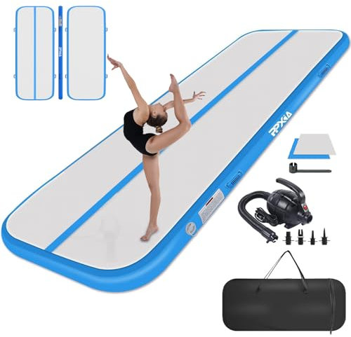 Air Matte Track Gymnastikmatte 3/4/5/6M, Aufblasbar Tumbling Matten Turnmatte 10/20CM Höhe mit Pumpe & Tasche, Trainingsmatte für Zuhause Outdoor Yoga Übungsgymnastik