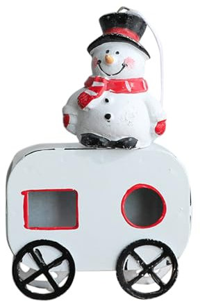 Weihnachtsdeko Outdoor Kleiner Zug Weihnachtsbaum Anhänger Mann Schneemann Anhänger Weihnachtszubehör Gestell Für Liebesschaukel (White One Size)
