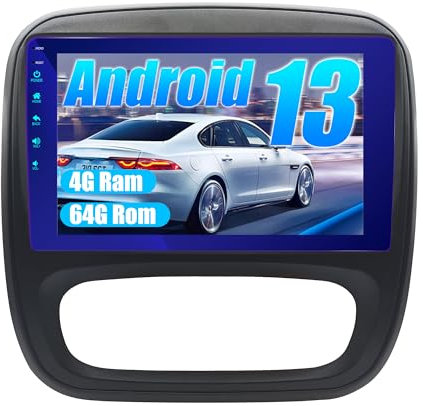 DDKUS Autoradio para Renault Trafic/Fiat Talento/Opel Vivaro, Android 13 4G+64G Navegación GPS, 9 BLU-Ray Pantalla Táctil Soporte CarPlay Android Auto GPS Navi WiFi Bluetooth FM RDS