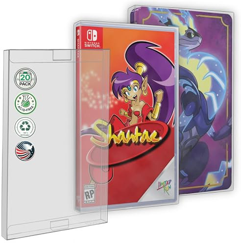 MALKO Videospiel-Schutzhüllen, kompatibel mit: Nintendo Switch Game Case & Steelbook, transparente Kunststoffhülle, 20 Stück
