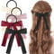 WLLHYF 4PCS Schleife Haargummi Satin Haarband Schleife Langer Schwanz Pferdeschwanzhalter Gummibänder Haargummis Französische Haarschalbänder Seil Prinzessin Haarschmuck für Frauen Mädchen