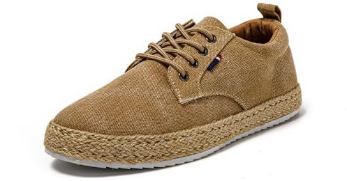 JOMIX Alpargatas Hombre Verano Zapatos Hombre con Cordones Comodas Mocasines de Hombre Ligeras Zapatillas Casual Hombre Slip on, Caqui, 44 EU