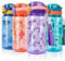SENBSLAN Kids Water Bottle With Straw, 600ml Toddler Drinks for School, Leakproof Children's BPA-Free Tritan Sport Bottle for Girls Boys (Purple-Unicorn)