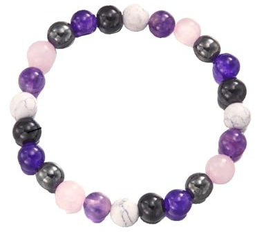 Steinarmband Für Damen Und Herren – Naturstein-Lila-Perlenarmband, 8 Mm, Dehnbar, Handgefertigtes Perlenarmband Für Geburtstag, Weihnachten, Erntedankfest, Schmuckgeschenke, Wie Abgebildet, Einhe