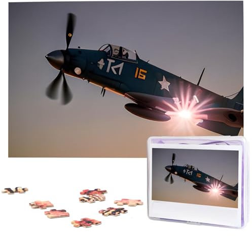 World War 2 Aircraft Airplane Puzzles 1000 Pieces with Storage Bag Personalized Jigsaw Puzzles for Men Women Picture Puzzle for Family Challenging Photos Puzzle for Home Decor (29.5 x 19.7)