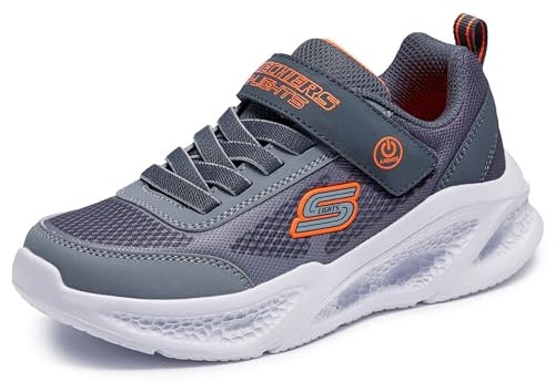 Skechers Jungen Meteor-Lights Krendox Sports Shoes,Sneakers, Grau, 36 EU