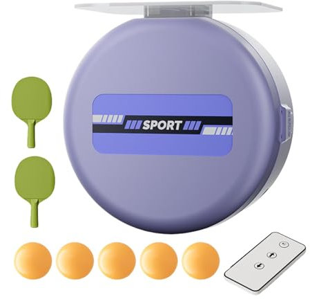 Tragbares Tischtennis-Trainer-Set, Tischtennis-Trainer, Verstellbares Tischtennis-Trainingsset, Deckentrainer, Ferngesteuerter Tischtennistrainer mit Schlägern für Schlafzimmer, Wohnzimmer