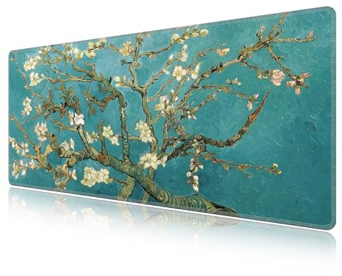 LL-COEUR Tapis de Souris Surdimensionné à Motif 140x60x0,3cm, Grand Tapis de Bureau d'ordinateur Imperméable et Antidérapant (1400x600x3mm, Abricot)