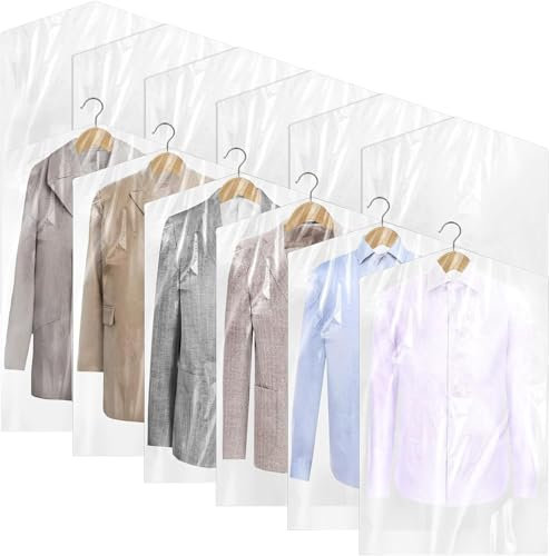 25 Pack Plastic Dry Cleaning Bags, 60x90 cm Dry Cleaner Bags Clear, Dust-proof Plastic Garment Bags, Home Storage, Travel, Moving