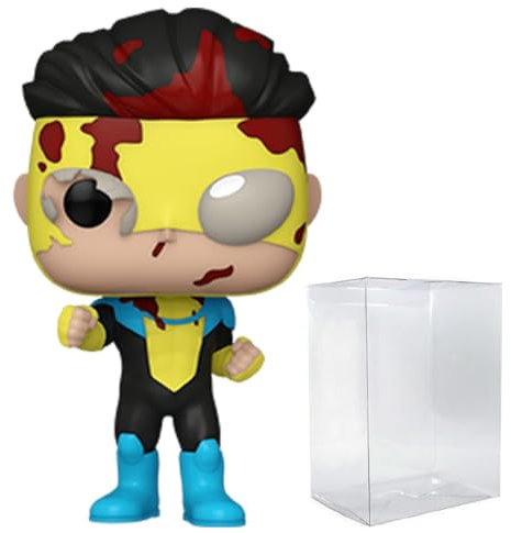 POP TV: Invincible - Bloody Invincible Specialty Series Exclusive Funko Vinyl Figure (Bundled with Compatible Box Protector Case), Multicolor, 3.75 inches