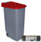 WELL HOME - Contenedor Abierto 85L Rojo H.76cm + Rollo 10 bolsas de basura 100L