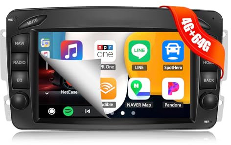 4+64G CAMECHO 8-Core Android 13 Autoradio mit Navi für Mercedes Benz C CLK G Klasse W203 W209 W463 Viano Vito W639,Doppel Din Radio mit 7 Zoll Bildschirm Mirror Link RDS/FM Bluetooth 5.0+DSP