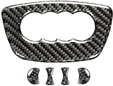 runhuabaihuo Auto Lenkrad Ring Trim Carbon Faser Aufkleber Abdeckung Dekoration Auto Zubehör for Audi A4 B8 8K A6 C6 4F Q5 8R Q7 4L A3 8V(Type B)