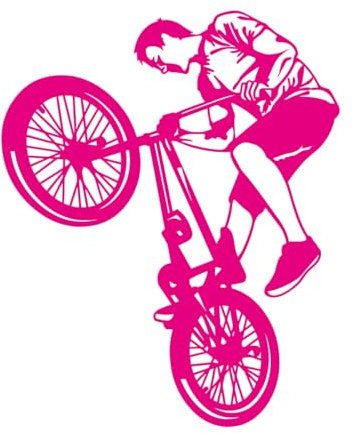 Vinyl Wand Aufkleber Bike Sport Freestyle Fahrrad Decor Aufkleber Wandbild BMX FREESTYLE Hobby Wand Aufkleber Home Decor Jungen Zimmer-S-28x34cm-Rose Red