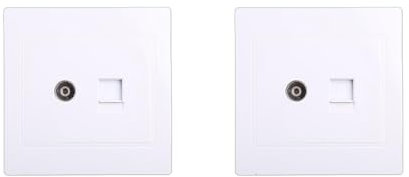 RJ45 Adapter+TV Coaxial Wall Mount Output Faceplate Panel Socket Adapter Link