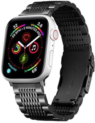 BINLUN Correa de Acero Inoxidable Compatible Con Apple Watch de 42 44 45 46 49 mm Correa Reloj Metal Compatible con iWatch Series 11 10 9 8 7 6 5 4 3 2 1 SE3 SE2 Ultra3 Ultra2, Negro