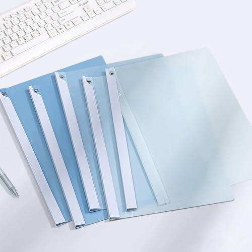 LIMEQKI Thermobindemappen A4, Bewerbungsmappen 5 stück Bindekapazität, Transparenter PVC-Heizbindeumschla Abdeckung und PP Zurück, Farbverlaufsblau