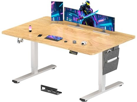 SANODESK Scrivania Gaming Regolabile 180x80 cm, Elettrica con Memoria e Gancio, Acero
