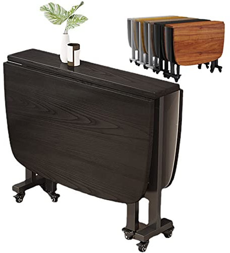 Klappbares Tisch-Set mit Stühlen, für drinnen und draußen, platzsparender Esstisch für Arbeit, Studium und Esszimmer, Schwarz, 120 x 70 cm