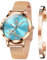 OLEVS Ladies Watches Rose Gold Mesh Strap Fashion Dress Quartz Waterproof Luminous Female Wrist Watches for Women Bracelet Sets