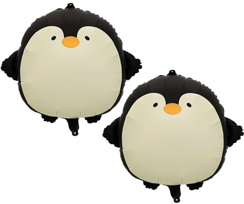 Ovanda 2 Stück Pinguine Folienballon, Ballon Tiere,Pinguin Helium Ballon | Pinguine Geburtstag,Safari Tiere,Pinguin Geburtstag Partyzubehör,Winter Geburtstags Deko,Kindergeburtstag Party Dekoration