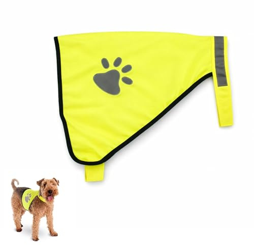 PARENCE. Gilet de sécurité pour Chien XS – Haute visibilité Jaune Fluo – Gilet réfléchissant léger et Ajustable pour Petits Chiens