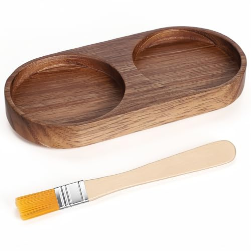 Salt and Pepper Mill Tray, Salt and Pepper Holder, Inner Diameter 2.48 in | Grinder Base with Cleaning Brush, Fit Many Mills & Shakers, Grinder Accessories