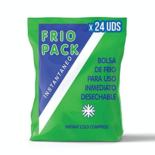 PRACTICOSA Bolsa de Frío Instantáneo. Bolsa Higiénica de Un Solo Uso. Sensación Rápida e Inmediata para uso externo. Compresas de Frío Multiusos. 14x23 cm. 24 Unidades