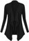 Urban GoCo Damen Strickjacke Cardigan Langarmshirt Wasserfall Strickmantel (L, Schwarz)
