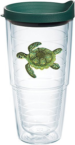 Tervis 1254383 Schildkrötenbecher mit Emblem und Hunter Green Deckel, Tritan, transparent