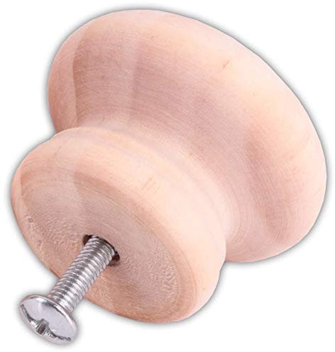 40mm Pine Wooden Cupboard Cabinet Door Knobs - Pack of 10