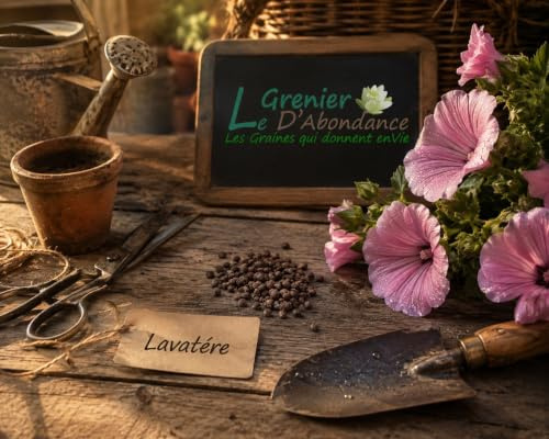 50 graines Fleurs à semer - Le Grenier d'Abondance - LAVATERE - Lavatera trimestris