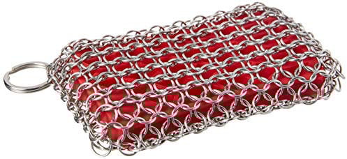 LODGE ACM10R41 Almohadilla de fregado, Acero Inoxidable Silicona, Rosso