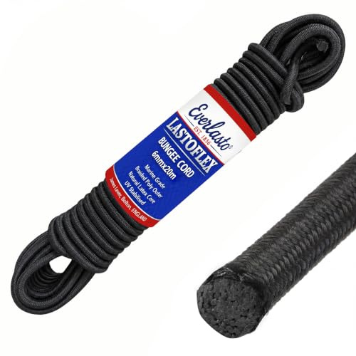 Everlasto 'Lastoflex' Bungee Cord Black 6mm x 20M