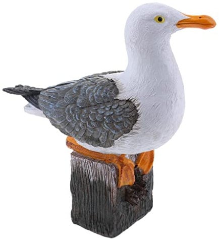 LOVIVER Realistische Waldvögel für Wohnkultur, Dekoration Gartendeko, Möwen-Ornamente, Maritime Deko Outdoor, 20 x 20 x 9 cm