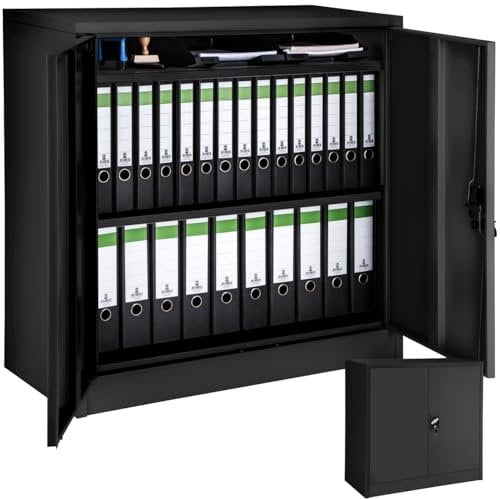 TecTake 800598 - Armadietto Portadocumenti, ripiani regolabili in altezza, facile da montare, diversi modelli (90 x 40 x 90 cm, n.402941)