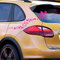 INDIGOS UG - Auto Aufkleber Sternen Schmetterling 60cm x 33cm pink - Heckscheibenaufkleber - Autoaufkleber lustig - Tuning - Spoiler - Sticker Wohnmobil