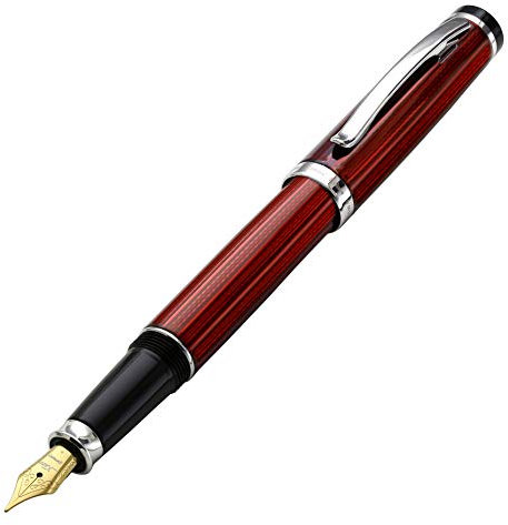 Xezo Incognito Fountain Pen, Medium Nib. Burgundy Red Layered Lacquer with Pure Platinum Plating. Handcrafted and Guilloche Engraved. Limited Edition, Serialized