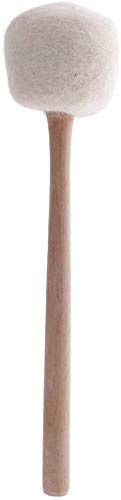 White End Long Handle Mahogany Singing Bowl/Gongs Stick Striker Wool Felted Mallet 10 inch