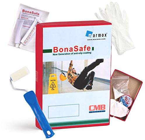 Antirutschbeschichtung für Bad und Dusche, Transparenter 2-Komponenten Antirutschanstrich, Geeignet für Keramik, Naturstein und Acrylwannen, Einfache Anwendung, 2 m² Abdeckung, rutschhemmend
