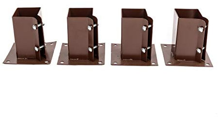 Oypla 4x Heavy Duty Bolt Down Fence Post Shoe Grip Holder - 75 x 75mm