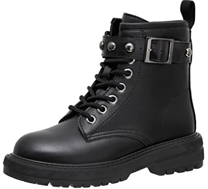 Dunes Damen Cisco Stud Schnürstiefel + Memory-Schaum, schwarz, 38.5 EU