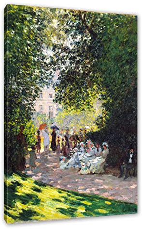 Pixxprint Claude Monet - Der Park Monceau, Größe: 60x40cm, Leinwandbild, fertig gespannt, Wandbild, Dekoration, Kunstdruck, kein Poster