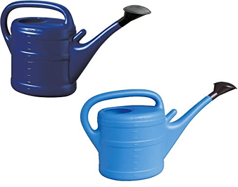 2X Gießkanne 10L BLAU + HELLBLAU + 1x KÜHLSCHRANKMAGNET! Giesskanne Kunststoff für groß & klein Garten & Zimmerpflanzen Gießkannen Gieskanne Gieskannen 10 Liter Watering Can Gieskannen10Liter lr
