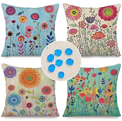 Cirzone Outdoor Kissen Wetterfest 45x45 4er Set Dekokissen, Kissenbezüge Sofakissen für Deko Wohnzimmer, Garten, Balkon